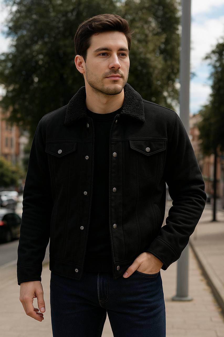Chaqueta gamuza ovejera T21A Black Day